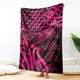 Humpback Whale Matariki New Zealand Blanket NZ Maori Paikea Poutama Luxury Pink LT14