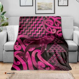 Humpback Whale Matariki New Zealand Blanket NZ Maori Paikea Poutama Luxury Pink LT14