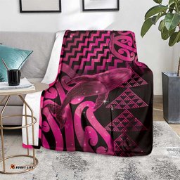Humpback Whale Matariki New Zealand Blanket NZ Maori Paikea Poutama Luxury Pink LT14