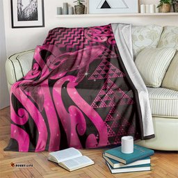Humpback Whale Matariki New Zealand Blanket NZ Maori Paikea Poutama Luxury Pink LT14
