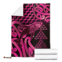 Humpback Whale Matariki New Zealand Blanket NZ Maori Paikea Poutama Luxury Pink LT14