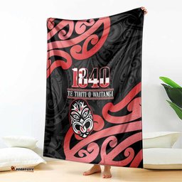 New Zealand 1840 Waitangi Day Blanket Aotearoa Haka Mask - Red Version LT14