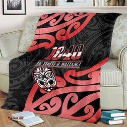 New Zealand 1840 Waitangi Day Blanket Aotearoa Haka Mask - Red Version LT14
