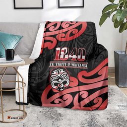 New Zealand 1840 Waitangi Day Blanket Aotearoa Haka Mask - Red Version LT14