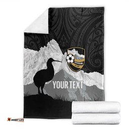 New Zealand South Island Football Custom Blanket Aoraki Mount Cook With Kiwi Maori Pattern LT14