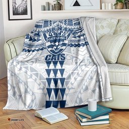 Personalized Geelong Cats Blanket Polynesian Tribal Pattern Heritage Football TS04