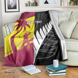 New Zealand and West Indies Cricket Custom Blanket Black Cap Windies Together LT14