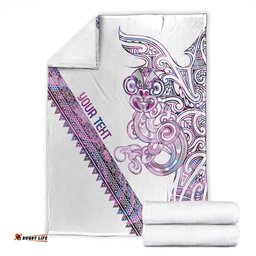 Mawhero Paua shell Kowhaiwhai Taniko Personalised Blanket Taniwha Maori Tribal Style LT9