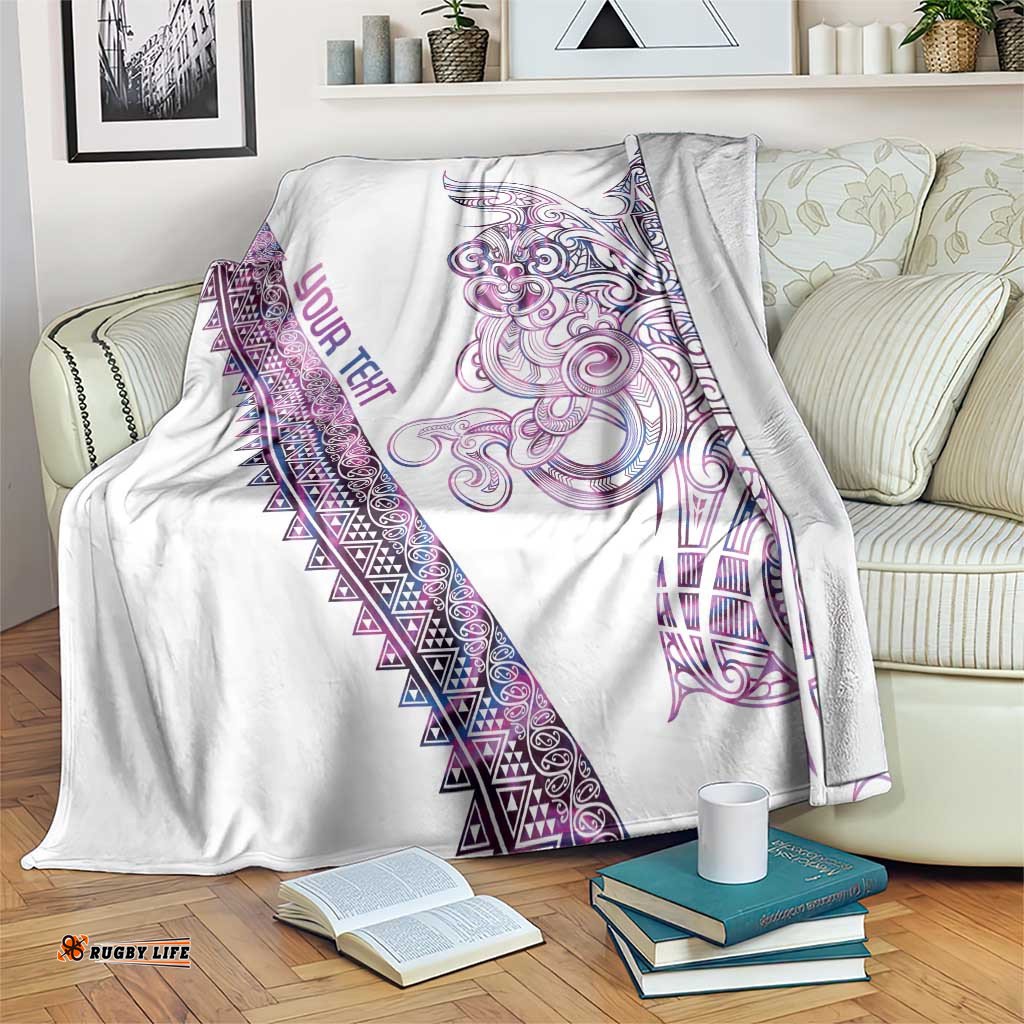 Mawhero Paua shell Kowhaiwhai Taniko Personalised Blanket Taniwha Maori Tribal Style LT9