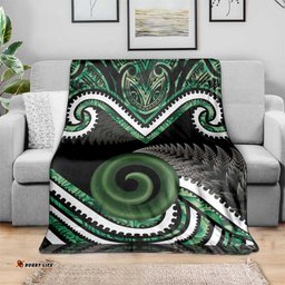 Koru Pounamu Aotearoa Blanket Maori Paua Shell Mix Silver Fern LT14