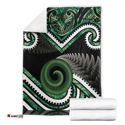 Koru Pounamu Aotearoa Blanket Maori Paua Shell Mix Silver Fern LT14