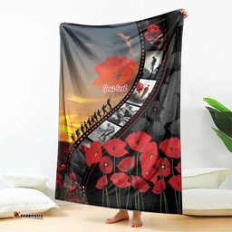 Personalised Remembering ANZAC Lest We Forget Blanket Vintage Film Frame Memorial Red Poppy LT9