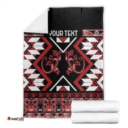 Personalised Aotearoa Waitangi Blanket Taniko Motifs - Mania Gecko LT7
