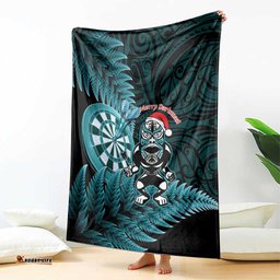 New Zealand Darts Christmas Blanket Maori Fern Merry Dartsmas LT14