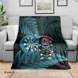 New Zealand Darts Christmas Blanket Maori Fern Merry Dartsmas LT14