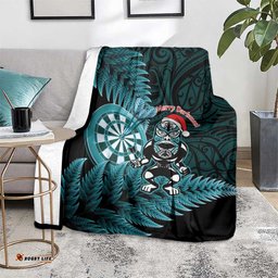 New Zealand Darts Christmas Blanket Maori Fern Merry Dartsmas LT14