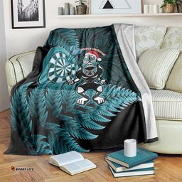 New Zealand Darts Christmas Blanket Maori Fern Merry Dartsmas LT14