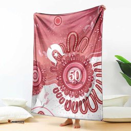 NAIDOC Week 2026 Blanket 50 Years Deadly Dhari Pink Aboriginal Art LT14