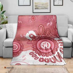 NAIDOC Week 2026 Blanket 50 Years Deadly Dhari Pink Aboriginal Art LT14