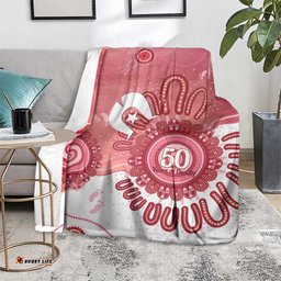 NAIDOC Week 2026 Blanket 50 Years Deadly Dhari Pink Aboriginal Art LT14