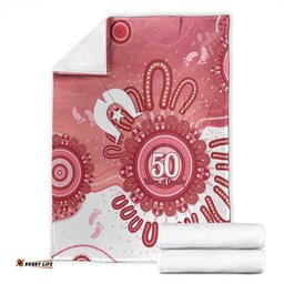NAIDOC Week 2026 Blanket 50 Years Deadly Dhari Pink Aboriginal Art LT14