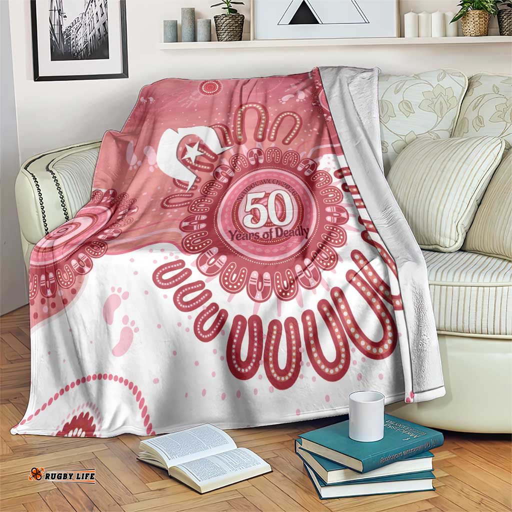NAIDOC Week 2026 Blanket 50 Years Deadly Dhari Pink Aboriginal Art LT14