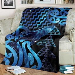 Humpback Whale Matariki New Zealand Blanket NZ Maori Paikea Poutama Luxury Blue LT14