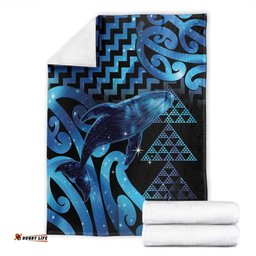 Humpback Whale Matariki New Zealand Blanket NZ Maori Paikea Poutama Luxury Blue LT14
