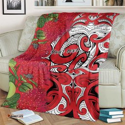 Personalised New Zealand Koru Pohutukawa Blanket Meri Kirihimete Aroha for Christmas LT9