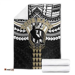 Personalized Collingwood Magpies Blanket Polynesian Tribal Pattern Heritage Football TS04