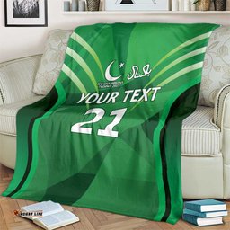 Pakistan Cricket Custom Blanket The Green Shirts with Sporty Pattern LT9