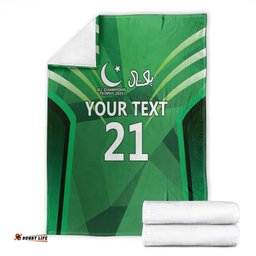 Pakistan Cricket Custom Blanket The Green Shirts with Sporty Pattern LT9