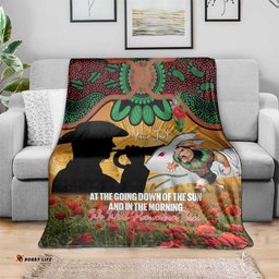 Personalised Rabbitohs Rugby ANZAC Day Blanket Last Post Poppy We Will Remember Them LT14