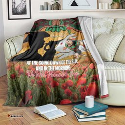 Personalised Rabbitohs Rugby ANZAC Day Blanket Last Post Poppy We Will Remember Them LT14
