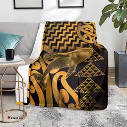 Humpback Whale Matariki New Zealand Blanket NZ Maori Paikea Poutama Luxury Gold LT14