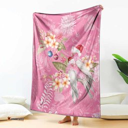 Joyful Pink Cockatoo Blanket Australia Christmas Vibes LT9