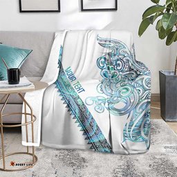 Kahui Whetu Paua shell Kowhaiwhai Taniko Personalised Blanket Taniwha Maori Tribal Style LT9