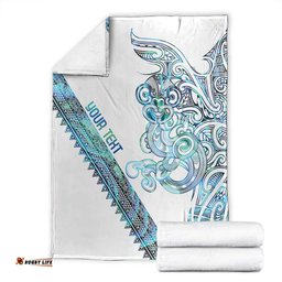 Kahui Whetu Paua shell Kowhaiwhai Taniko Personalised Blanket Taniwha Maori Tribal Style LT9
