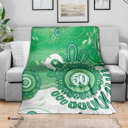 NAIDOC Week 2026 Blanket 50 Years Deadly Dhari Green Aboriginal Art LT14