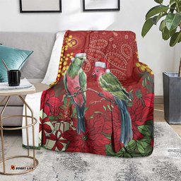 Merry Chrissie Australia King Parrots Blanket Aboriginal Art LT7