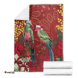 Merry Chrissie Australia King Parrots Blanket Aboriginal Art LT7