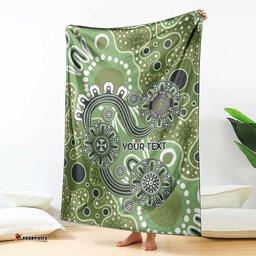 Personalised NAIDOC Week 50 Years Deadly Always Blanket Green Aboriginal Artwork Dot Painting LT9