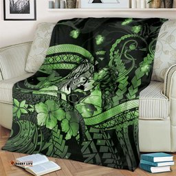 Maori Romantic Valentine Blanket The Hongi Kiss Green Galaxy DT05