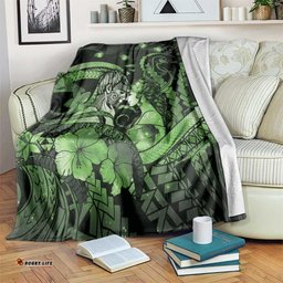 Maori Romantic Valentine Blanket The Hongi Kiss Green Galaxy DT05