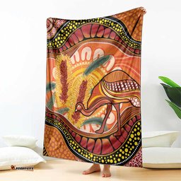 Indigenous Emu Australia Blanket Australian Bottlebrushes Aboriginal Art Proud LT14