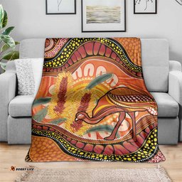 Indigenous Emu Australia Blanket Australian Bottlebrushes Aboriginal Art Proud LT14