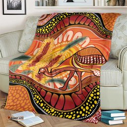 Indigenous Emu Australia Blanket Australian Bottlebrushes Aboriginal Art Proud LT14