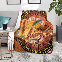 Indigenous Emu Australia Blanket Australian Bottlebrushes Aboriginal Art Proud LT14