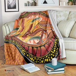 Indigenous Emu Australia Blanket Australian Bottlebrushes Aboriginal Art Proud LT14