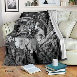 Maori Romantic Valentine Blanket The Hongi Kiss Black Galaxy DT05